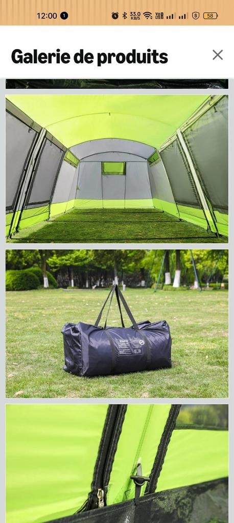 Vente d'un tente Kingcamp ,pour 8 personnes, Caravanes & Camping, Enlèvement, Comme neuf, Plus de 6