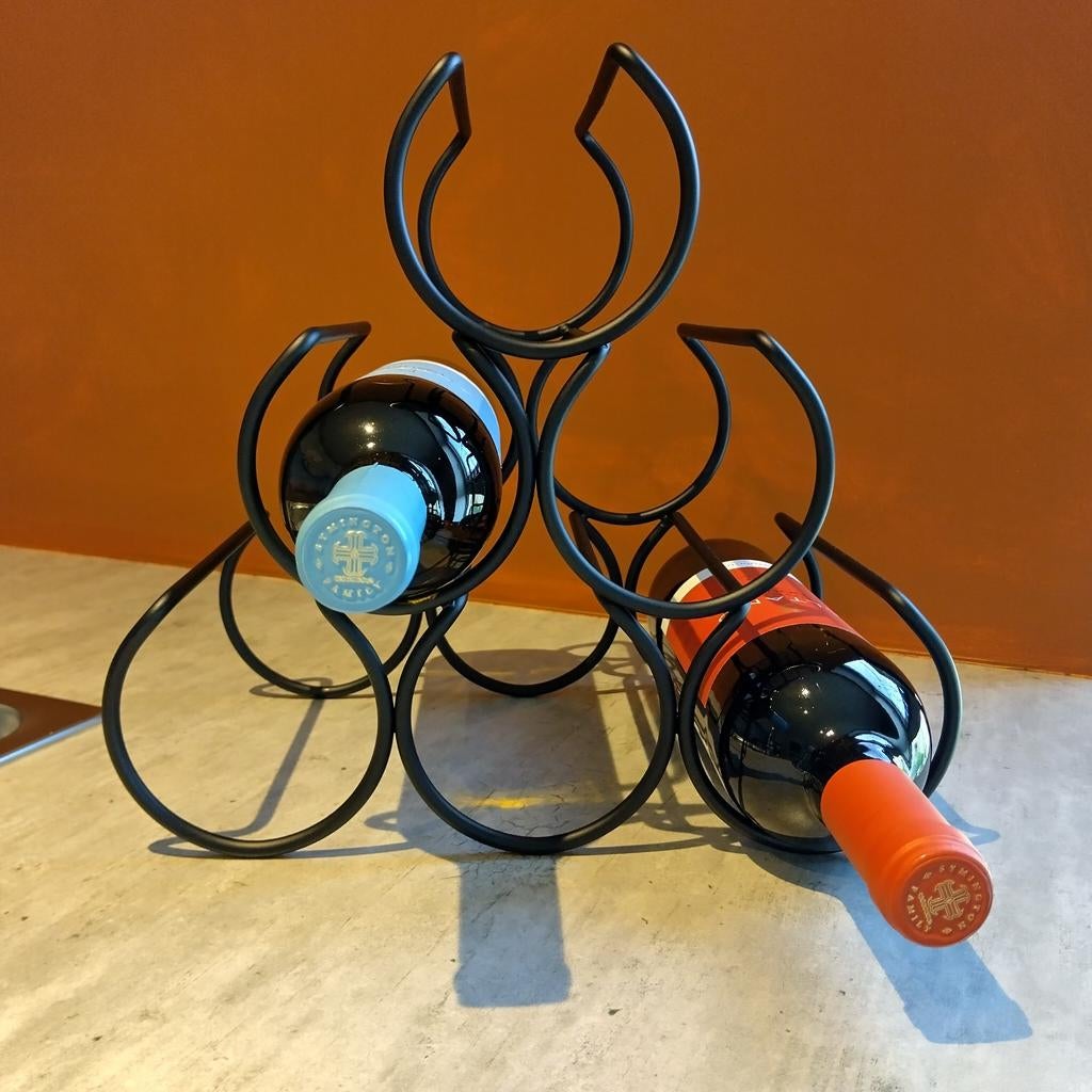 Wijnrek flessenrek matzwart metaal Nieuw, Ophalen of Verzenden, Nieuw, Metaal, 5 tot 15 flessen