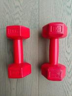 2 gewichten van 1kg, Sport en Fitness, Fitnessmaterialen, Ophalen, Zo goed als nieuw, Armen