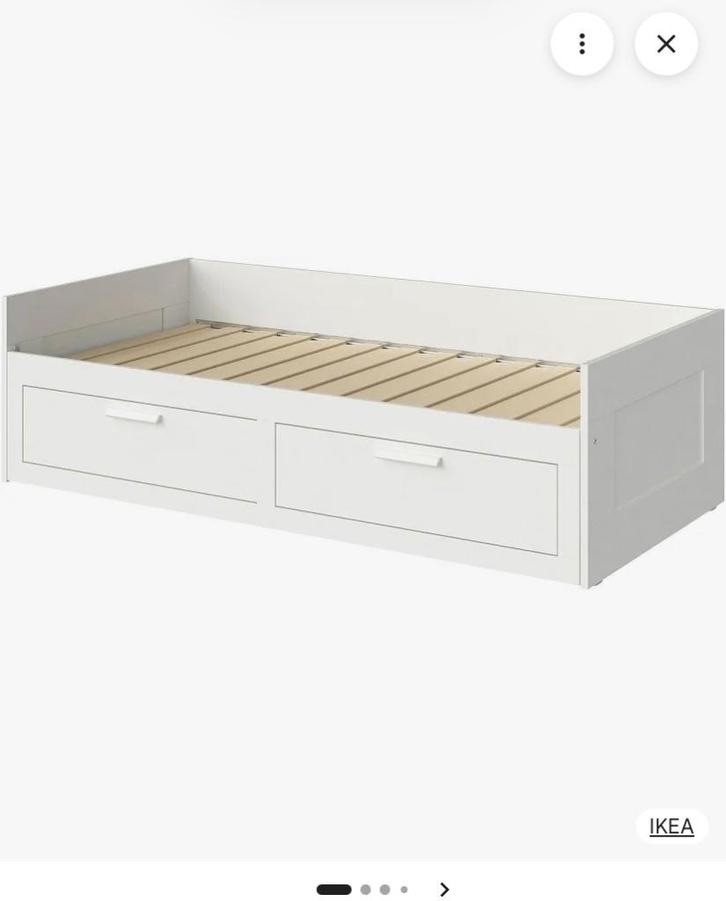 Uitschuifbaar Bed (BRIMNES Ikea), Maison & Meubles, Chambre à coucher | Lits, Utilisé, Queen size, 80 cm, 200 cm, Bois, Blanc
