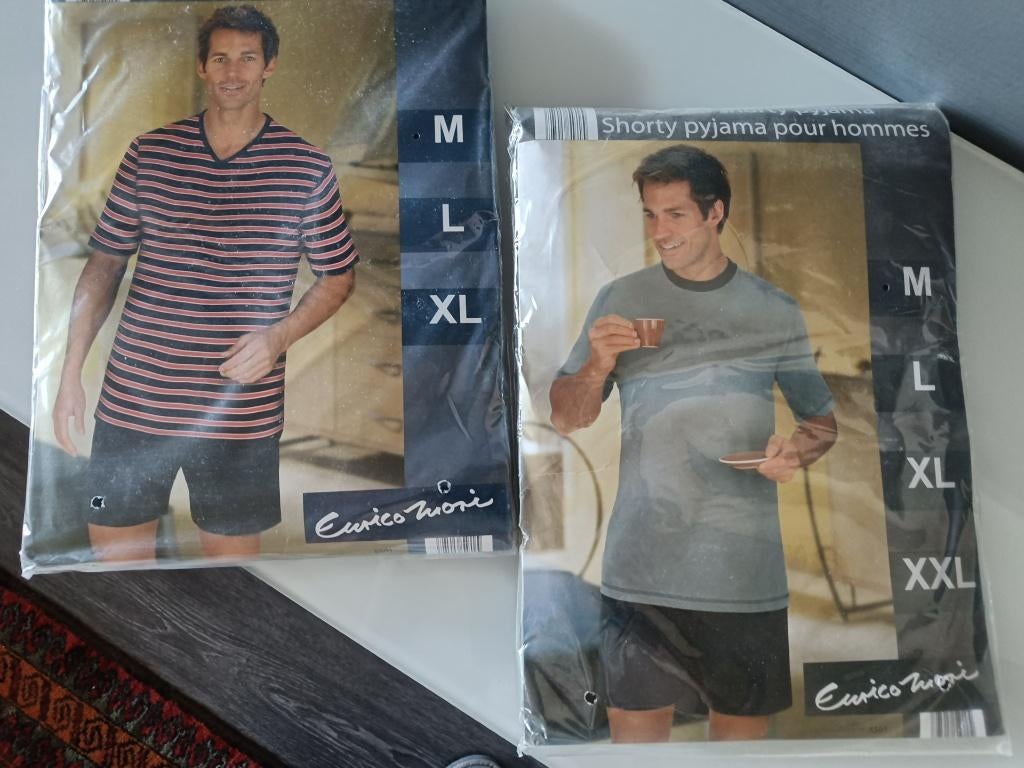 2 nieuwe heren pyamas   korte broek, Ophalen, Nieuw, Maat 48/50 (M)