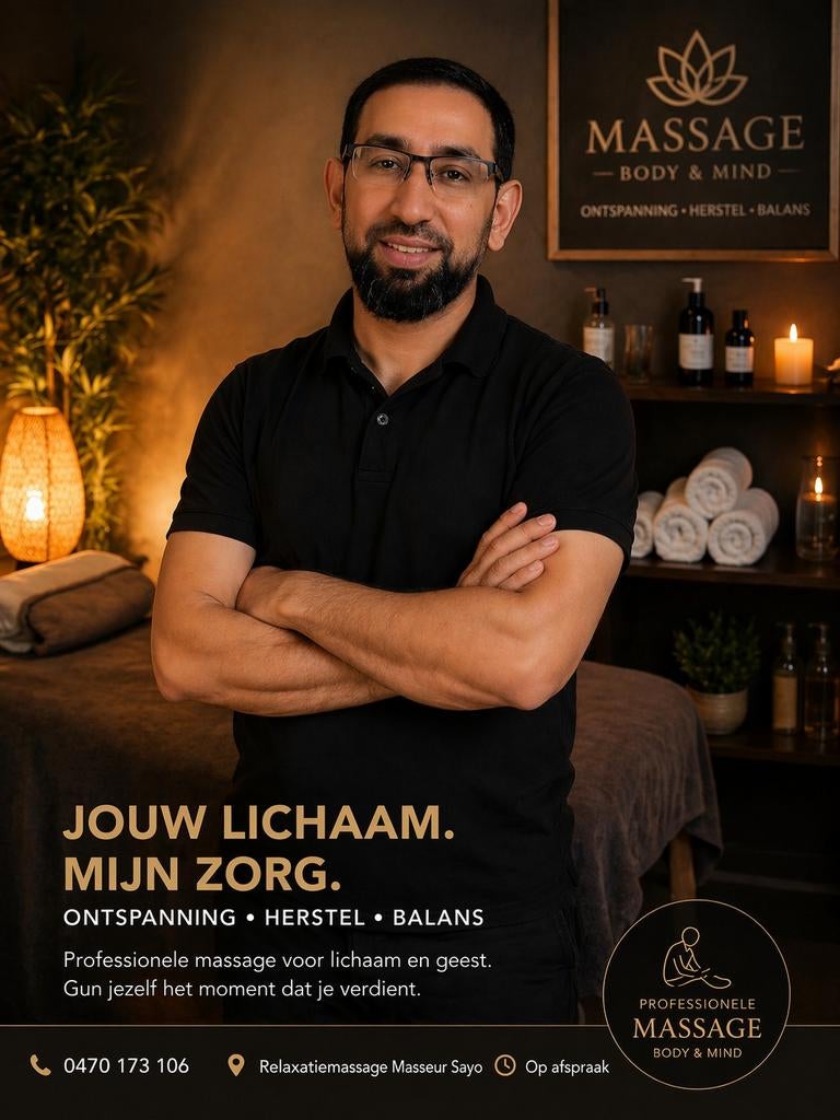 Relaxatiemassage – Masseur Sayo – Antwerpen (Deurne), Sportmassage