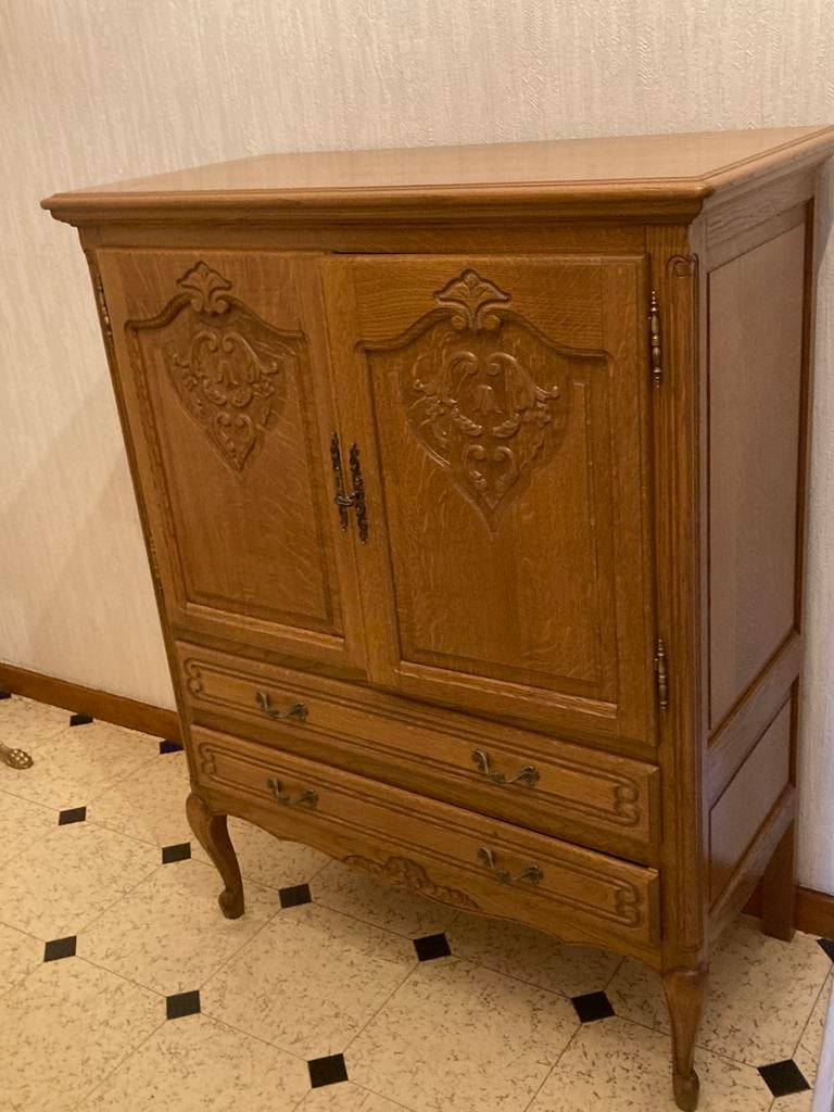 Prachtige eikenhouten Louis XV-stijl barkast, Antiek en Kunst, Antiek | Meubels | Kasten, Ophalen