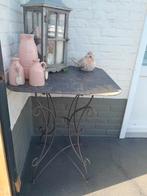 Landelijk Ijzeren  decoratietafeltje met toebehoren, Jardin & Terrasse, Tables de jardin, Enlèvement, Utilisé, Carré, Métal