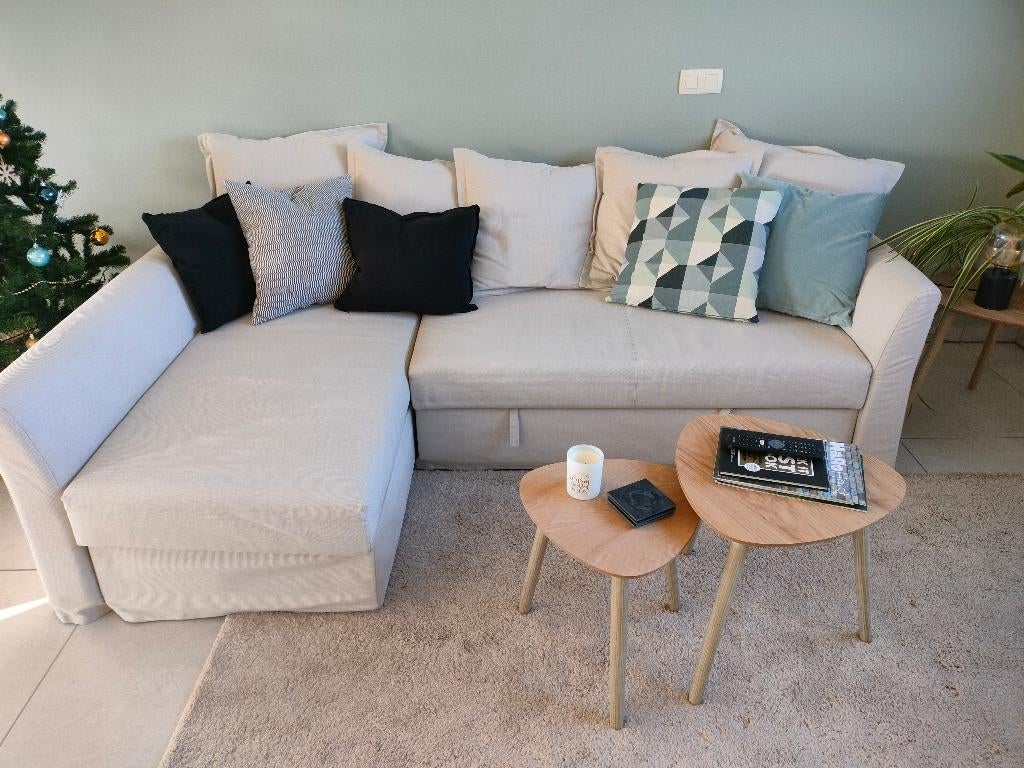 Zetel beige Ikea (slaapbank + opbergruimte), Huis en Inrichting, Ophalen, Gebruikt, 250 tot 300 cm