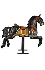 Oud, Zwart Houten Kermis Paardje op Voet, Antiek en Kunst, Ophalen