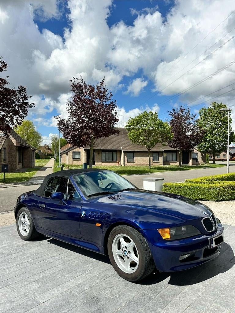 BMW Z3 Roadster 1.9, Auto's, Zwart, Cabriolet, Blauw, Leder