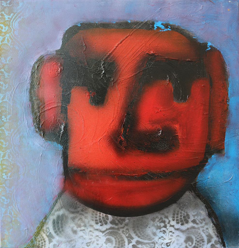 Paul Megens schilderijtje 'red man', Ophalen