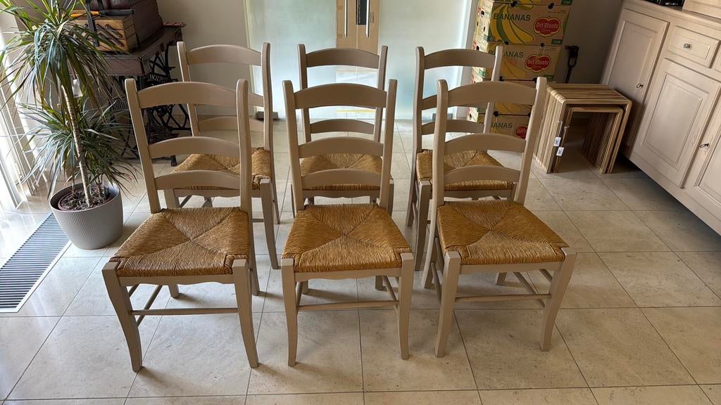 Eiken stoelen, Huis en Inrichting, Stoelen, Ophalen, Gebruikt, Bruin, Vijf, Zes of meer stoelen