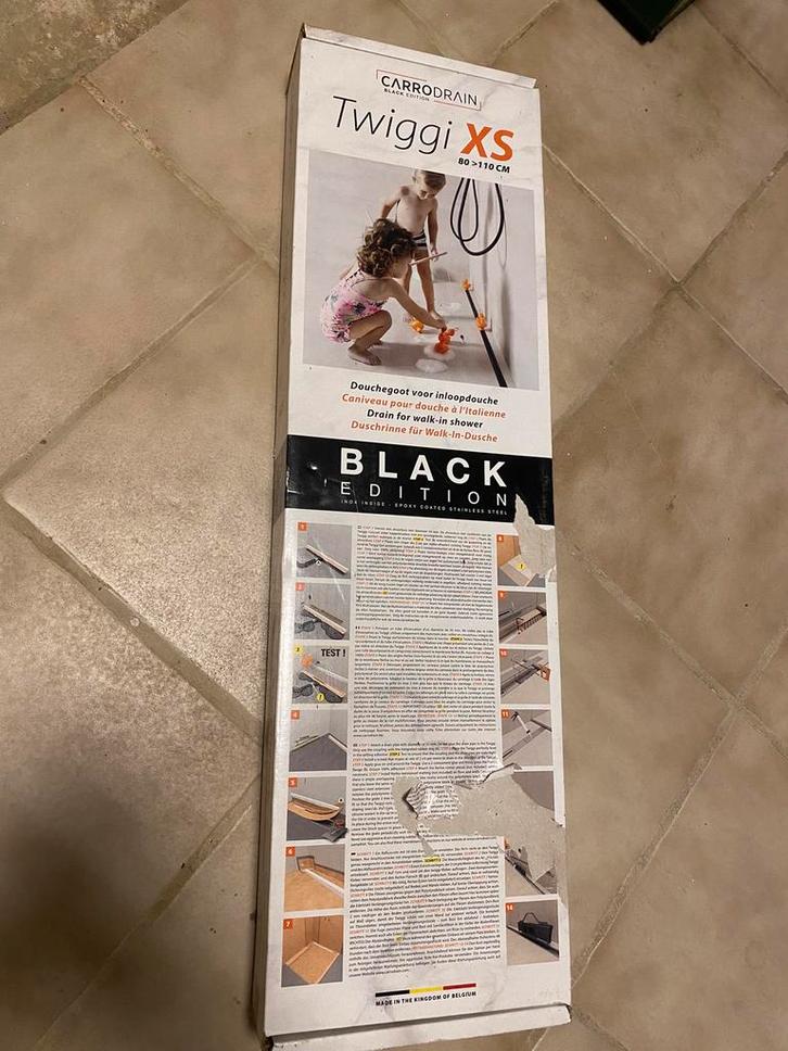 Caniveau de douche a l’italienne noir, Bricolage & Construction, Planches & Dalles, Comme neuf, Enlèvement