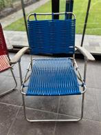 2 vintage tuinstoelen, spaghetti stijl *opklapbaar*, Gebruikt, Twee, Blauw, Geen idee