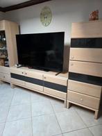 Superbes Meubles TV avec colonnes, 25 à 50 cm, 150 à 200 cm, Comme neuf, Chêne
