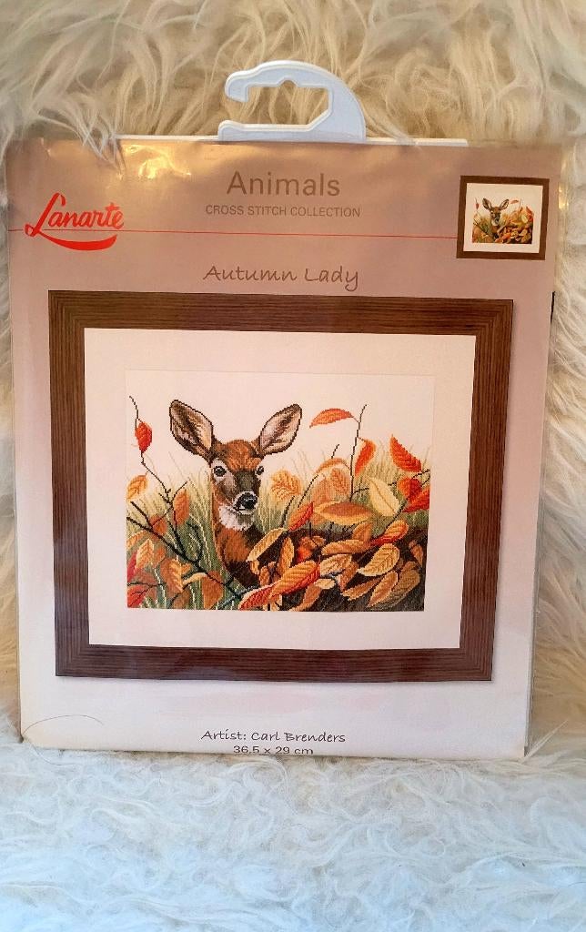 Lanarte Autumn lady, Compleet borduurpakket,  nieuw, Hobby en Vrije tijd, Ophalen, Nieuw, Handborduren, Borduurpakket