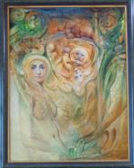 Delen ROGER VAN BELLEGHEM / MOEDERSCHAP / OLIEVERF 128x103cm, Antiek en Kunst, Kunst | Schilderijen | Modern, Ophalen