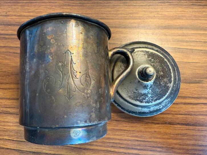 Set oude timbalen-individuele zilveren vergiet, Antiek en Kunst, Curiosa en Brocante, Verzenden