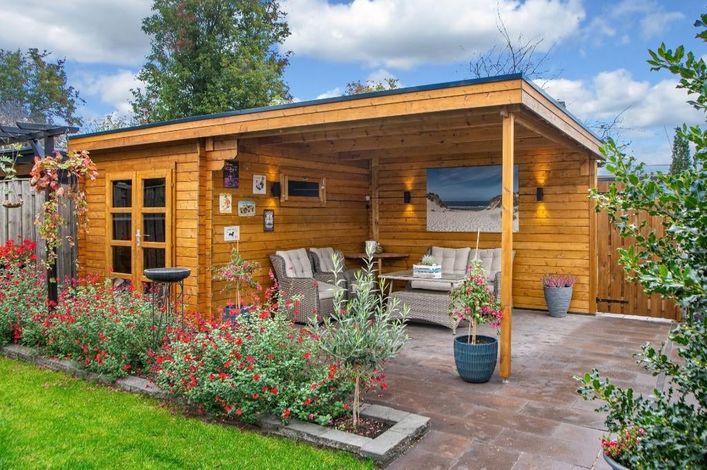 Blokhut - Tuinhuis Diederick | 28 mm | vuren onbehandeld, Hobby en Vrije tijd, Overige Hobby en Vrije tijd, Nieuw, Verzenden