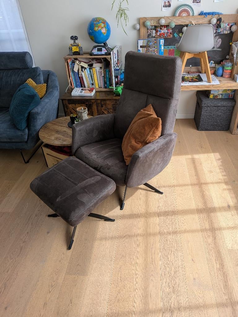 Relaxzetel, Huis en Inrichting, Fauteuils, Gebruikt, Leer, Metaal, 50 tot 75 cm, 75 tot 100 cm, Ophalen