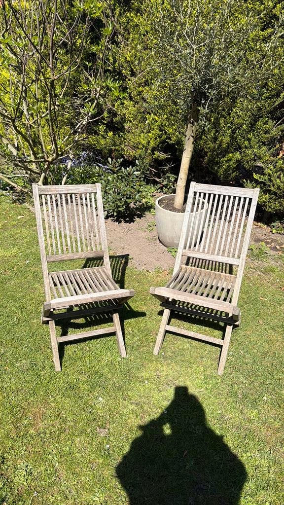 Chaises de gardin, Jardin & Terrasse, Chaises de jardin, Enlèvement ou Envoi, Utilisé, Bois de teck, Pliant