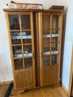 Authentieke vintage houten vitrinekast (jaren 30–50), Antiek en Kunst, Ophalen