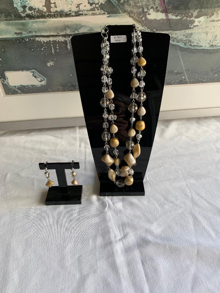 Juwelenset : collier met oorbellen, Handtassen en Accessoires, Kettingen, Ophalen of Verzenden