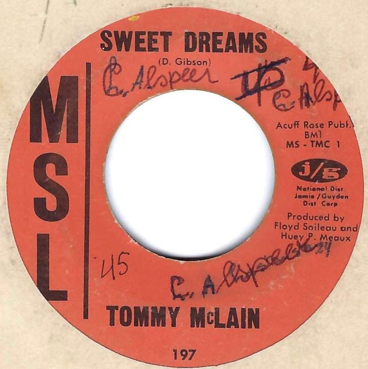 Swamp pop 45: Tommy McLain – Sweet Dreams, Cd's en Dvd's, Vinyl Singles, Gebruikt, Single, Pop, 7 inch, Ophalen of Verzenden