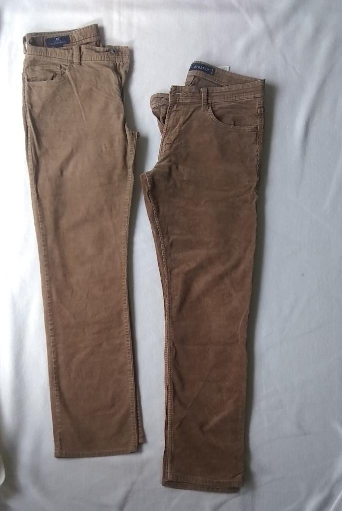Deux pantalons Velours W34 L34, Enlèvement ou Envoi, Porté, Taille 48/50 (M), Autres couleurs