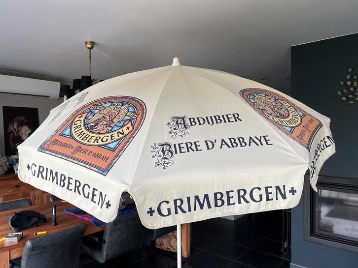 Grimbergen abdijbier kantelbare parasol, Tuin en Terras, Parasols, Gebruikt, Stokparasol, 1 tot 2 meter, Kantelbaar, Ophalen