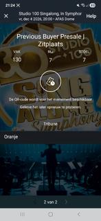 2 zitplaatsen studio 100 singalong 2026 (originele prijs), Tickets en Kaartjes, Twee personen, December, Overige typen