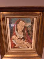 Tableau religieux ancien Vierge à l’Enfant cadre bois massif