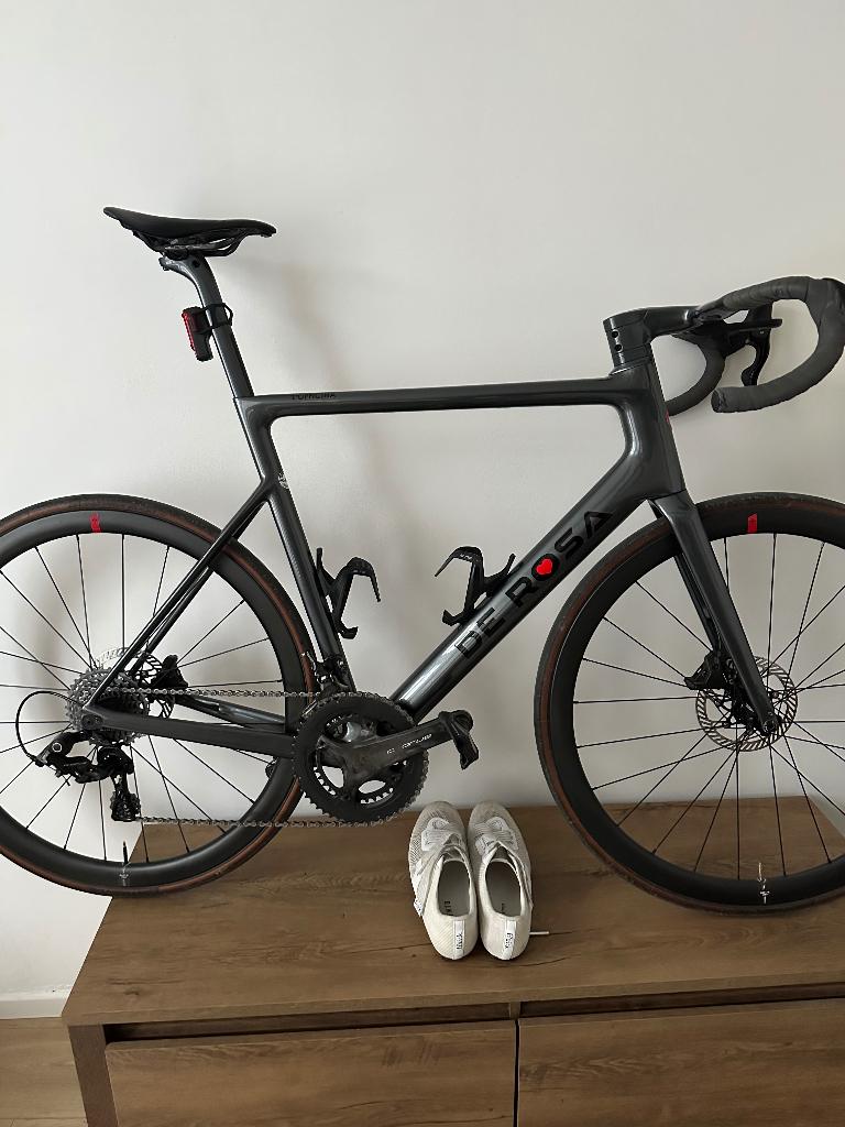 DE ROSA Merak XL maat 58 chorus 2x12 carbonwielen, Fietsen en Brommers, Fietsen | Racefietsen, 28 inch, Carbon, Heren, Zo goed als nieuw