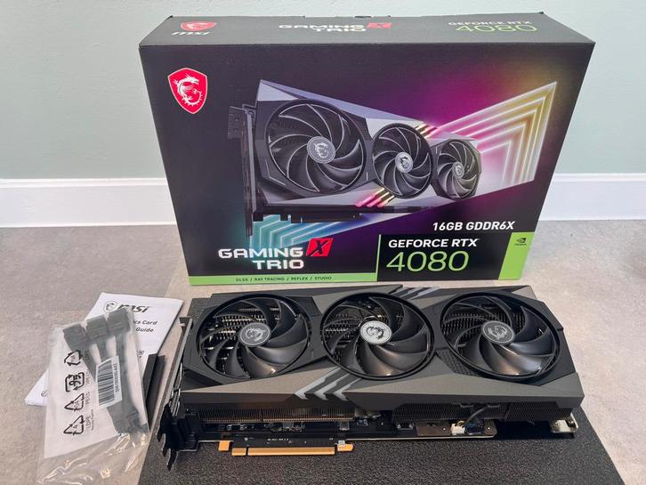 MSI RTX 4080 GAMING TRIO X – Topstaat – Stofvrij, Computers en Software, Videokaarten, Zo goed als nieuw, Ophalen of Verzenden