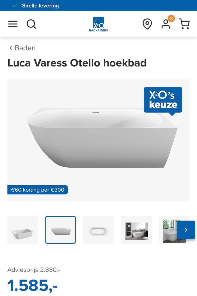 Nieuwe badkuip X2o, Ophalen, Nieuw, Bad