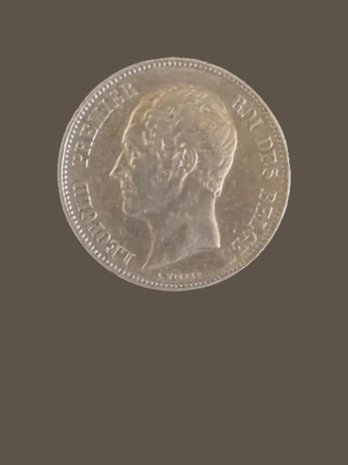 Zilveren Belgische munt 5 Franc uit 1850, Timbres & Monnaies, Monnaies | Belgique, Monnaie en vrac, Argent, Argent, Enlèvement ou Envoi