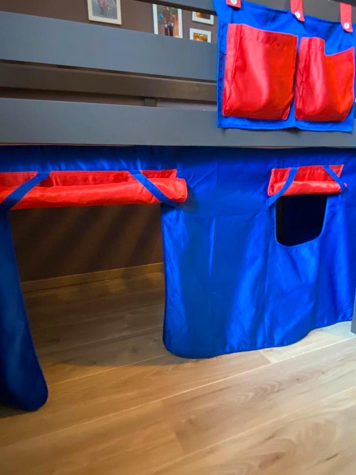 Hoogslaper met opbergruimte en decoratie-doek, Huis en Inrichting, Slaapkamer | Bedden, Gebruikt, Eenpersoons, 100 cm, 210 cm