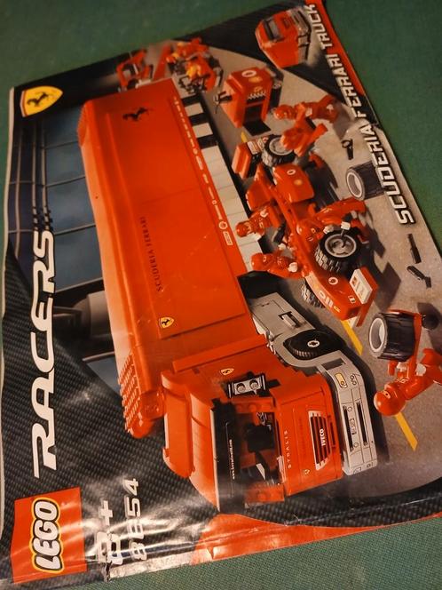 !!!LEGO Ferrari F1 truck met racewagen compleet!!!, Kinderen en Baby's, Speelgoed | Bouwstenen, Zo goed als nieuw, Ophalen of Verzenden