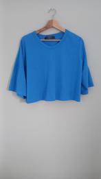 Fel blauw t-shirt met brede mouwen L, Comme neuf, Manches courtes, Bleu, Taille 42/44 (L)