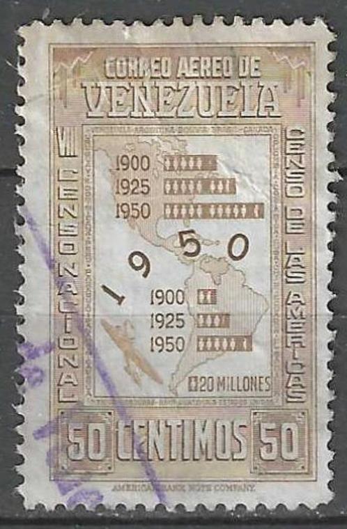 Venezuela 1950 - Yvert 301PA - 8ste Volkstelling (ST), Postzegels en Munten, Postzegels | Amerika, Gestempeld, Verzenden