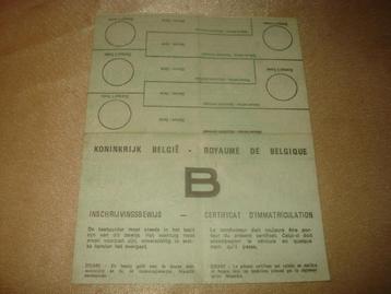 Ancien Certificat d'Immatriculation Motobécane 125 CC 1971 beschikbaar voor biedingen