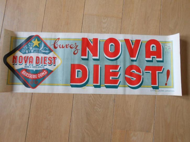 Originele affiche van brouwerij Het Hoefijzer uit Diest ., Collections, Marques & Objets publicitaires, Enlèvement ou Envoi