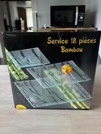 Service de table 18 assiettes motifs bambou. Neuf., Ophalen, Nieuw