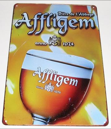 AFFLIGEM : Metalen Bord Affligem Abdijbier - Anno 1074