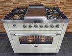 🔥Luxe Boretti Fornuis 90cm crème + rvs frytop 1 oven, 60 cm of meer, Ophalen of Verzenden, Zo goed als nieuw, Energieklasse A of zuiniger