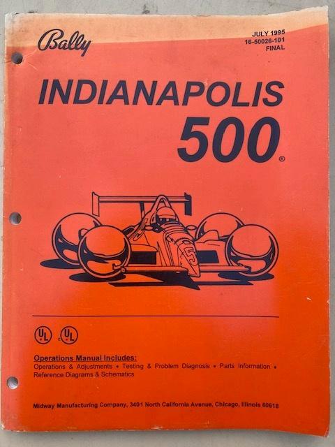BALLY INDIANAPOLIS 500 MANUEL AVEC SCHEMATICS, Collections, Machines | Flipper (jeu), Comme neuf, Imprimante matricielle, Bally