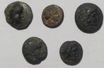 Lot van 5 antieke munten - Oud Griekenland - 1-2 de E v Chr., Ophalen of Verzenden, Setje