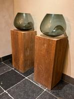 Plantenzuil 2stuks hout, Ophalen, Zo goed als nieuw