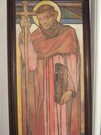 Maurice LANGASKENS 2x cartons de vitraux d'église huile/bois, Enlèvement