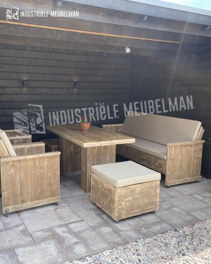 Steigerhouten Tuinset Stoelen Bank Lounge Zetel Tuinmeubelen, Tuin en Terras, Tuinsets en Loungesets, Nieuw, Tuinset, Steigerhout
