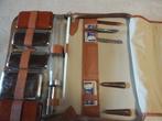 Vintage scheerset in etui, Handtassen en Accessoires, Toilettassen, Ophalen of Verzenden, Zo goed als nieuw, Bruin, Heer