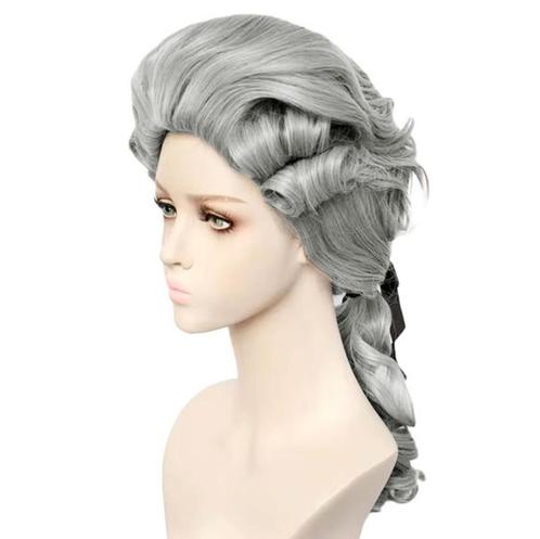 Renaissance Barok Rococo dames pruik zilvergrijs met staartj, Handtassen en Accessoires, Uiterlijk | Haarverzorging, Nieuw, Pruik of Haarverlenging