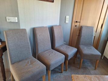 4 stoelen met eiken poten, Huis en Inrichting, Stoelen, Ophalen, Gebruikt